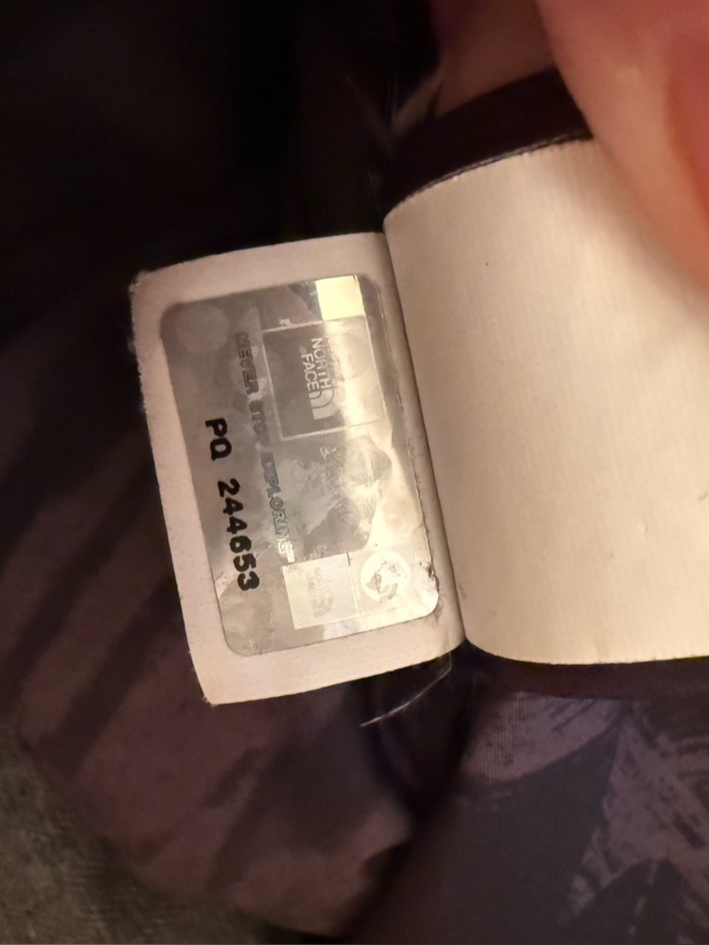 TNF Arctic Down Parka L Gray Herringbone Print Lining F15 - Picture 11 of 15